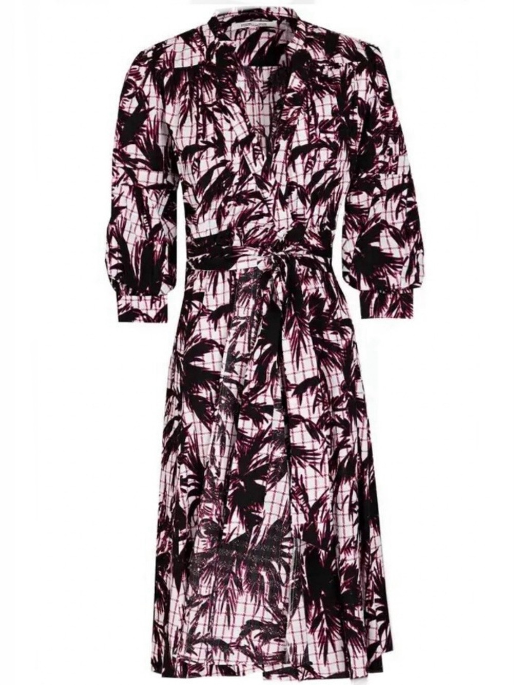 DIANE VON FURSTENBERG 
Adele Printed Cotton Jacquard Wrap Dress